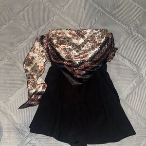 Willow Black and Floral Top